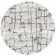 SAFAVIEH Fontana Shag Daphne Block Plush Area Rug Ivory/Grey 3 x 3 Round