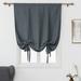 CUH Thermal Insulated Blackout Curtain - Bathroom Roman Curtain Gray Tie Up Shade for Small Window Girls Room Window Valance Balloon Blind Rod Pocket 1-Panel (38 x 46 Inches Long)