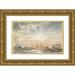 Joseph Michael Gandy 24x16 Gold Ornate Framed and Double Matted Museum Art Print Titled - Landscape with Rising Sun (1828)