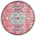 SAFAVIEH Madison Joandra Vintage Floral Area Rug Fuchsia/Teal 3 x 3 Round