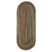 Colonial Mills 2 x 5 Olive Green and Beige All Purpose Handcrafted Reversible Oval Area Throw Rug