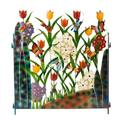 iOPQO Card Slot Colorful Metal 3-Panel Butterfly And Flower Garden Screen Butterfly Garden Screen B B