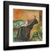 Edvard Munch 20x22 Black Modern Framed Museum Art Print Titled - Self-Portrait with the Spanish Flu (1919)