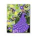 Stupell Industries Abstract Dress Frida Fashion Flower Pattern Botanical Monkeys Graphic Art Gallery-Wrapped Canvas Print Wall Art 24x30 by Lynnda Rakos
