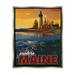 Stupell Industries Explore Maine Distant Ocean Lighthouse Beacon Travel Graphic Art Luster Gray Floating Framed Canvas Print Wall Art Design by David Owens Illustration