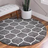 Unique Loom Rounded Trellis Frieze Rug Dark Gray/Ivory 7 1 Round Trellis Traditional Perfect For Dining Room Entryway Bed Room Kids Room