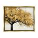 Stupell Industries Traditional Tree with Autumn Leaves over Neutral Metallic Gold Framed Floating Canvas Wall Art 16x20 by Kate Bennet