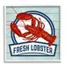 Stupell Industries Fresh Lobster Sign Grain Pattern Rustic Beach House 24 x 24 Design by Kim Allen