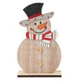 Colorful Wooden Snowman Ornament Creative Christmas Desktop Decorative Accessory for Home Bedroom Office Decor