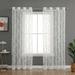 Goory Single Curtain Panel Eyelet Ring Top Voile Window Curtain Floral Tulle Window Drape Grommet Sheer Curtain Valance White W:55 x L:57