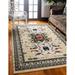 Unique Loom Oasis Taftan Rug Cream/Green 6 1 x 9 Rectangle Border Traditional Perfect For Living Room Bed Room Dining Room Office