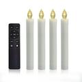 Battery Operated Taper Candles with Remote and Timer Realistic Flickering Electric Tall Flameless LED Lights for Window Table Wedding Dinner Party Christmas Centerpiece Fireplace Decorations 4 Pack