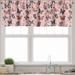 Ambesonne Moth Valance Pack of 2 Flying Butterflies Design Art 54 X18 Rose Salmon and Dark Blue