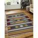 3 x 5 ft. Hand Woven Kilim Wool Flat Weave Contemporary Rectangle Area Rug Multi Color