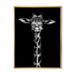 Portrait Of A Giraffe In Monochrome 16 in x 32 in Framed Painting Canvas Art Print by Designart
