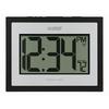 La Crosse Technology Silver Table/Wall Digital Atomic Clock with Indoor Temperature 513-1422S