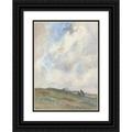 Frans Smissaert 18x24 Black Ornate Framed Double Matted Museum Art Print Titled: Duin Landscape in Storm with Two Figures (1872 - 1944)