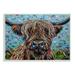 Stupell Industries Highland Cattle Cow Layered Flecked Abstract Portrait Painting Unframed Art Print Wall Art Design by Carolee Vitaletti