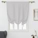 CUH Thermal Insulated Blackout Curtain - Bathroom Roman Curtain White Tie Up Shade for Small Window Girls Room Window Valance Balloon Blind Rod Pocket 1-Panel (38 x 46 Inches Long)