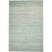 Silk Blue Rug 5 X 8 Modern Hand Woven Bohemian Striped Room Size Carpet