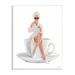 Stupell Industries Chic Woman Robe Coffee Cup Designer Logo Sunglasses Wood Wall Art 10 x 15 Design by Ziwei Li
