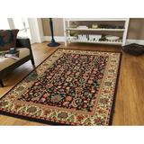Black Persian Area Rugs No Tassels Large 8x11 Dining Room Rugs for Under the Table Floor Rugs