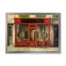 Red Facade of Charming Shop In Paris Street I 40 in x 30 in Framed Painting Canvas Art Print by Designart
