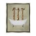 Stupell Industries Three Giraffes In A Bathtub Luster Gray Framed Floating Canvas Wall Art 16x20 by Coco de Paris