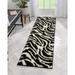 Well Woven Mazie Modern Animal Print (2 7 x 9 10 ) Runner Rug Shag Zebra Black Ivory