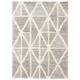 Chaudhary Living 6.5 x 9.5 Gray and Off White Abstract Rectangular Shag Area Throw Rug