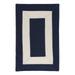 Colonial Mills 2 x 4 Navy Blue and White Geometric Braided Rectangular Area Throw Rug