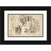 Narcisse-Virgile Diaz de La PeÃ±a 24x17 Black Ornate Framed Double Matted Museum Art Print Titled: Studies for a Figure Composition (1820-76)