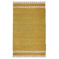 Lush Ambience Hand Made Striped Premium Area Rug|Machine Washable Eco Friendly Hand Woven Recycled Cotton Rug | Rag Rug (4 X6 -Mustard)