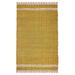 Lush Ambience Hand Made Striped Premium Area Rug|Machine Washable Eco Friendly Hand Woven Recycled Cotton Rug | Rag Rug (4 X6 -Mustard)