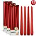 BOLSIUS 12 Dark Red Taper Candles - 10 Inch Paraffin Wax with Cotton Wicks Smokeless Unscented Dripless Dinner Candle- Premium European Quality - Holiday Home Decor Candlesticks 7.5 Hour Burn Time