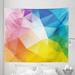 Rainbow Tapestry Abstract Fractal Rainbow Colored Lines Polygonal Dimension Style Contemporary Design Fabric Wall Hanging Decor for Bedroom Living Room Dorm 5 Sizes Multicolor by Ambesonne