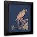 Edwards 11x14 Black Modern Framed Museum Art Print Titled - Rose Gold Foil Parrot I on Imperial Blue