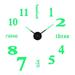 Novelty 3D Luminous Wall Clock Stickers DIY Frameless Living Room Clock