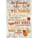 Be Grateful Rustic Thanksgiving Typography (24x36 Giclee Gallery Art Print Vivid Textured Wall Decor)