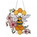 Honeycomb Window Hangings Suncatcher Wall Hanging Ornament Bumblebee Art Decoration for Garden Window Wall Decor