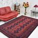 Rugsotic Carpets Hand Knotted Afghan Wool And Silk 9 x12 Area Rug Oriental Kazak Multicolor AF0113