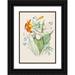Agnes Fitzgibbon 14x18 Black Ornate Wood Framed Double Matted Museum Art Print Titled - Wild Orange Lily Canadian Harebell Showy Lady s Slipper (1868)