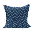 Navy Blue Fluffy Throw Pillow Cushion Cover Horizontal Zigzags Chevron Pattern in Conrtasting Colors Geometrical Decorative Square Accent Pillow Case 18 x 18 Pale Blue Dark Blue by Ambesonne