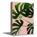 Awkward Styles Pink Canvas Art Green Leaves Decor for Bathroom Inspirational Canvas Prints Foliage Room Decor Green Grass Framed Art Inspirational Vinyl Artwork Beautiful Nature Art Home Decor Ideas