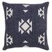 Laddha Home Designs 20 Blue and White Hand Woven Geometric Square Throw Pillow