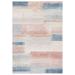 SAFAVIEH Blair Diego Abstract Machine Washable Area Rug 6 7 x 6 7 Square Beige/Blue Rust