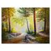 Designart Afternoon Light Through The Forest Trees Traditional Canvas Wall Art Print