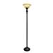 Classic 1 Light Torchiere Floor Lamp with Marbleized Glass Shade Restoration Bronze