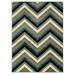 Riverbay Furniture 5 3 x 7 Chevron Rug in Turquoise and Gray