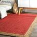 Avgari Creation Red Rug Rectangle Natural Jute Braided Style Runner rug Area Carpet Rag Rug Door Mat-24x144 Inch